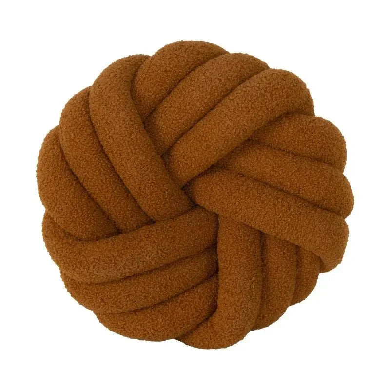 Lamb's Wool Knotted Throw Cushion - Cozy Hand Woven Design