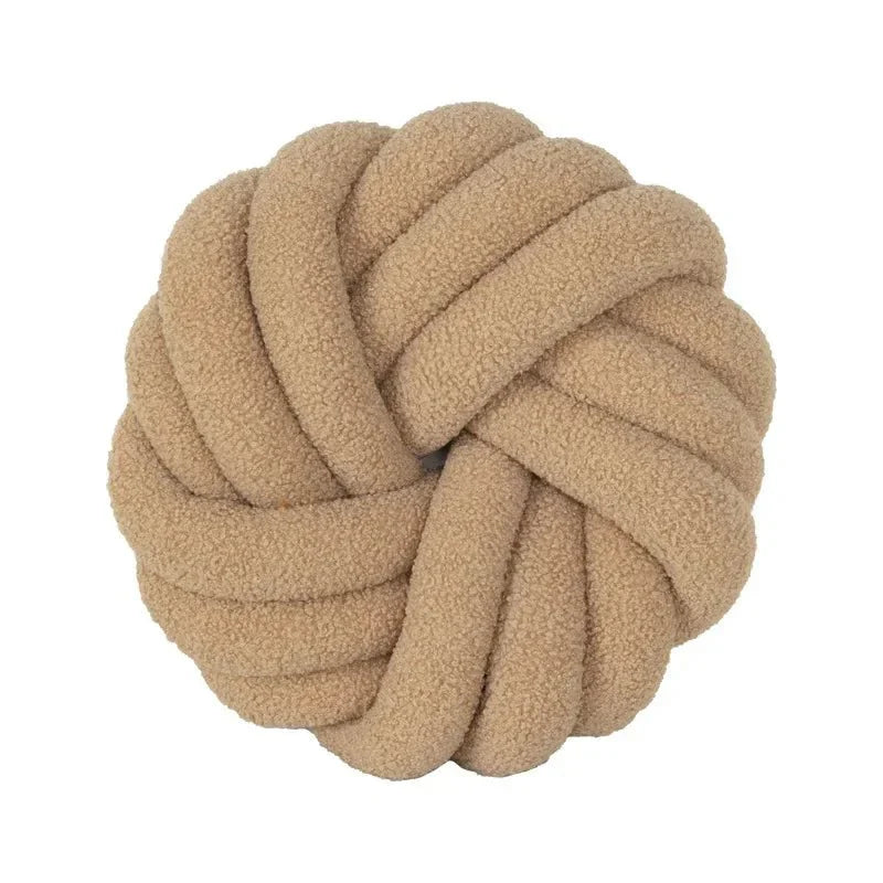Lamb's Wool Knotted Throw Cushion - Cozy Hand Woven Design