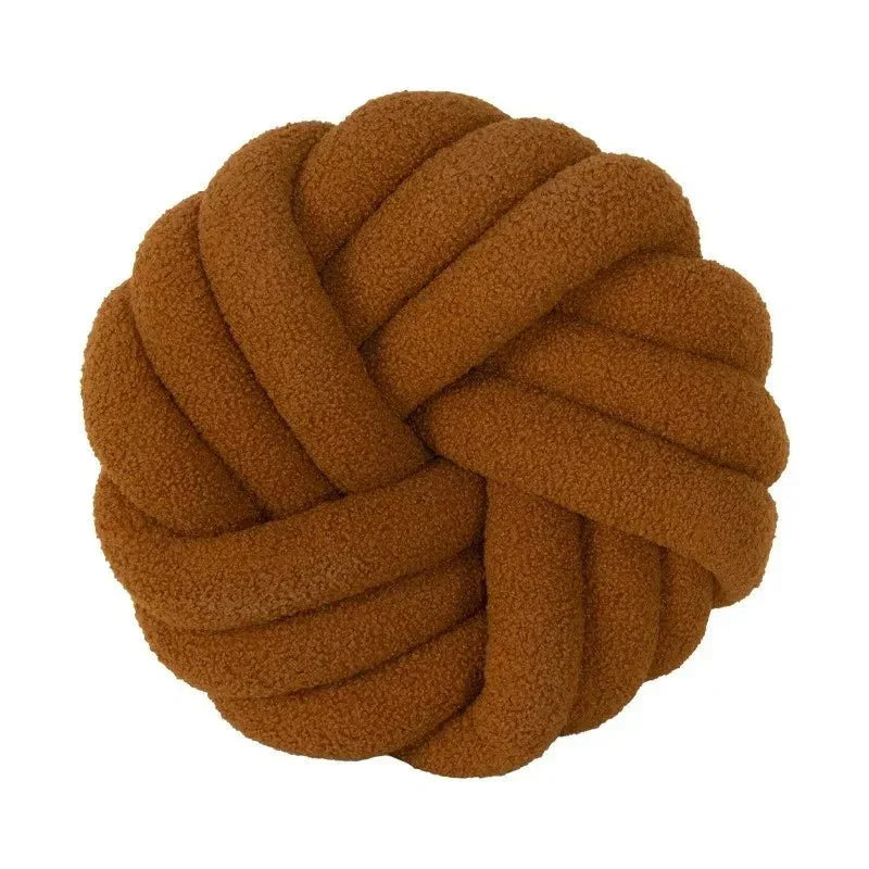 Lamb's Wool Knotted Throw Cushion - Cozy Hand Woven Design