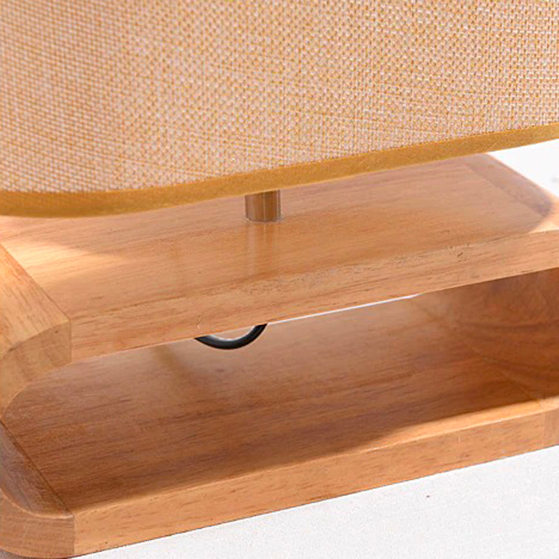 Nordic Wooden Bedside Lamp with Touch-Sensitive LED Design