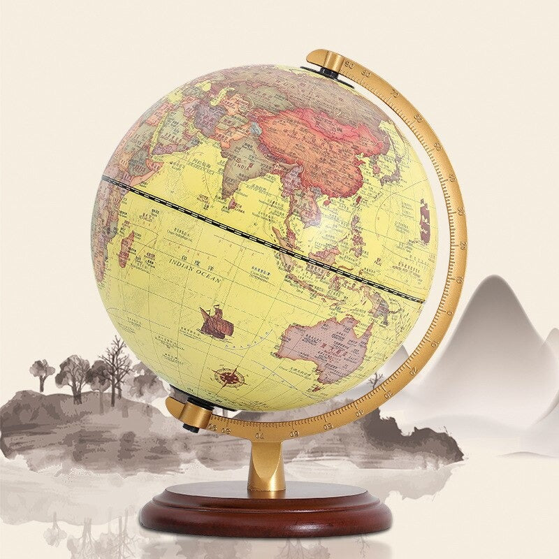Globe Retro Design Bedside Lamp with USB Rechargeable Feature