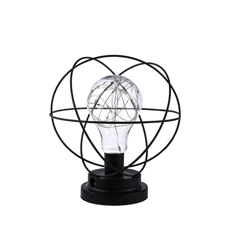 Industrial Battery-Powered Bedside Lamp With Colorful Beads