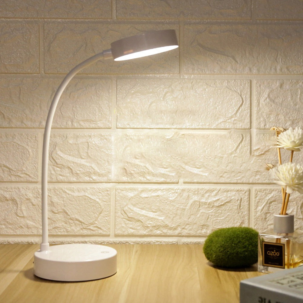 White Reading Bedside Lamp Vintage Metal Bell Design