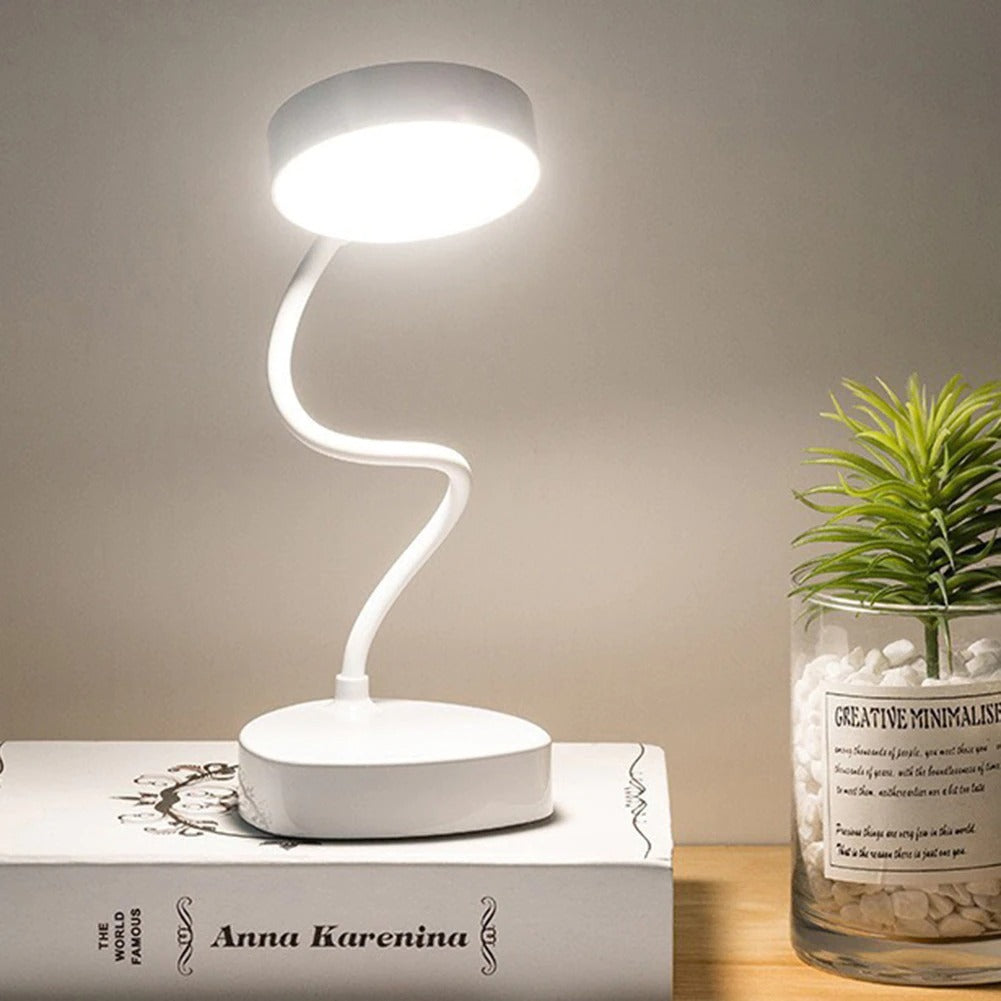 White Reading Bedside Lamp Vintage Metal Bell Design
