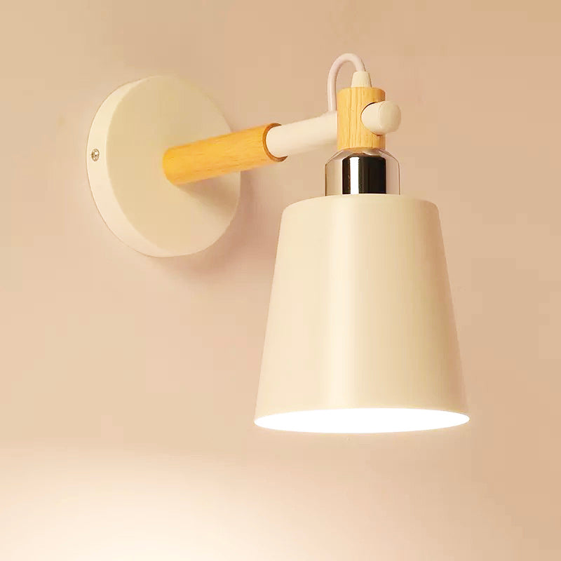 Nordic Wooden Wall Bedside Lamp with Touch Sensor LED