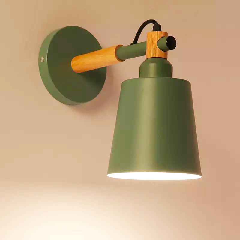Nordic Wooden Wall Bedside Lamp with Touch Sensor LED