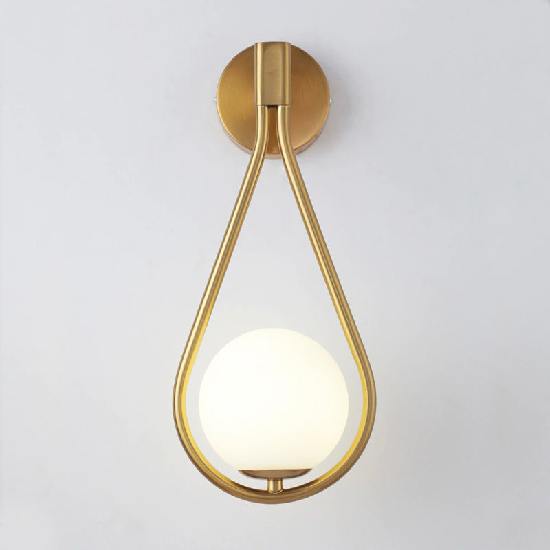 Golden Metal Ball Wall Bedside Lamp with USB Rechargeable Feature