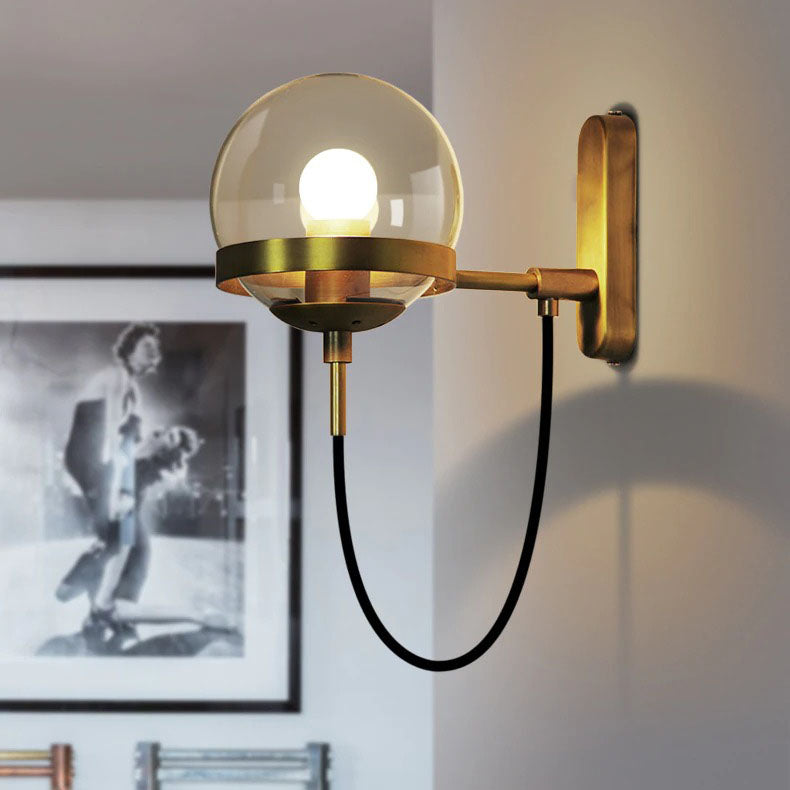 Chic Design Wall Bedside Lamp with Glass Ball Shade