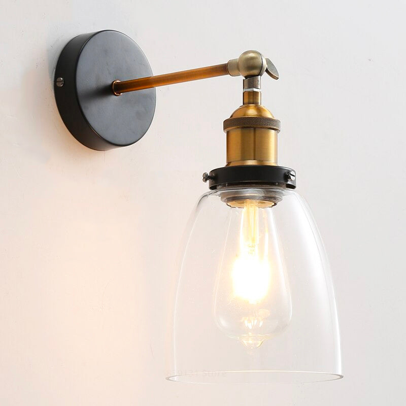 Vintage Glass Wall Bedside Lamp in Classic Design