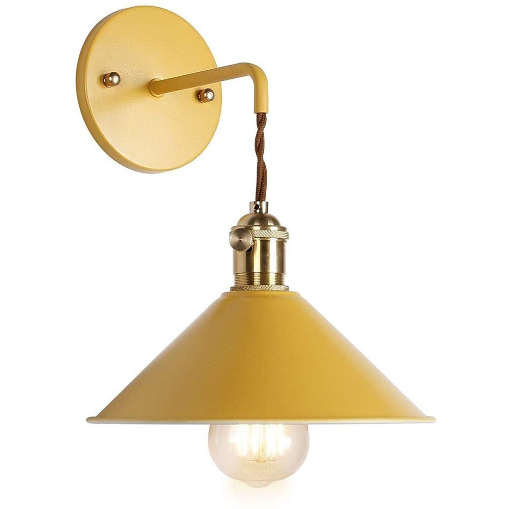 Vintage Metal Wall Bedside Lamp with Retro Bell Shade
