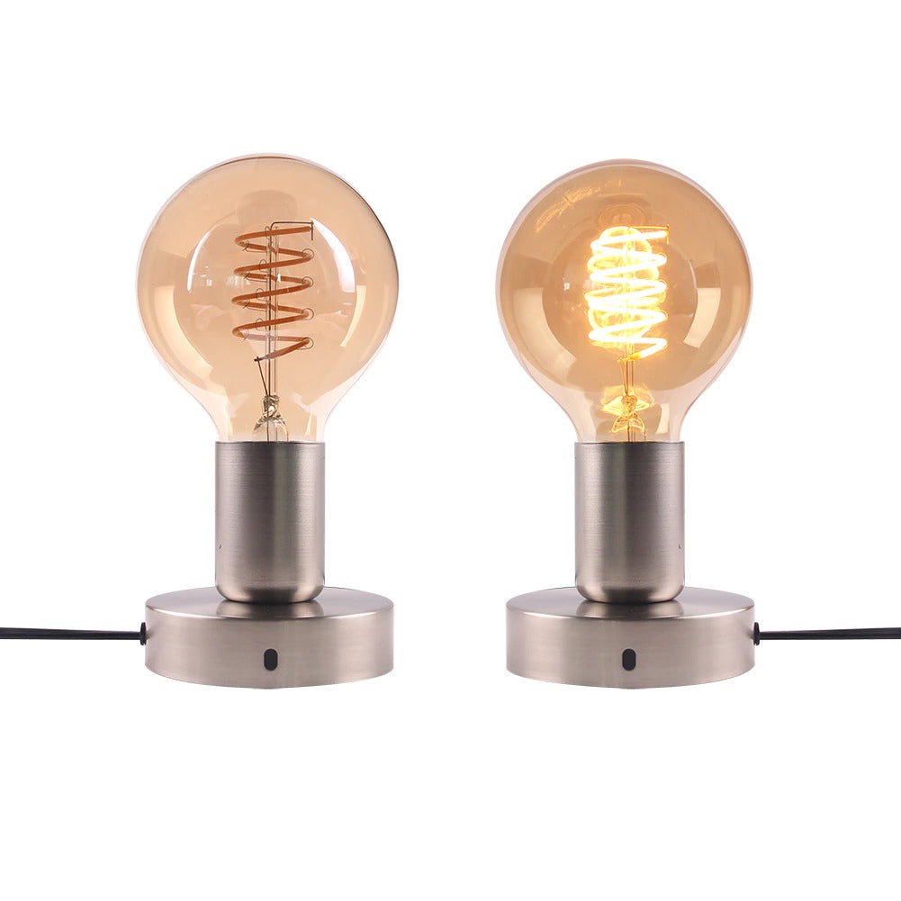 Retro Edison Bedside Lamp with Aluminium Body and Vintage Style