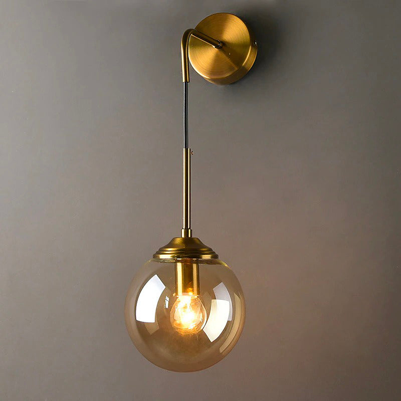 Glass Hanging Wall Bedside Lamp with USB Rechargeable Feature
