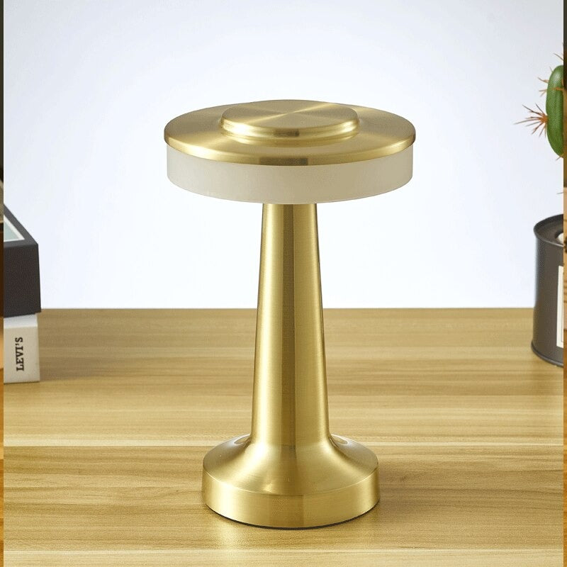 Saucer Touch-Sensitive LED Bedside Lamp in Retro Style