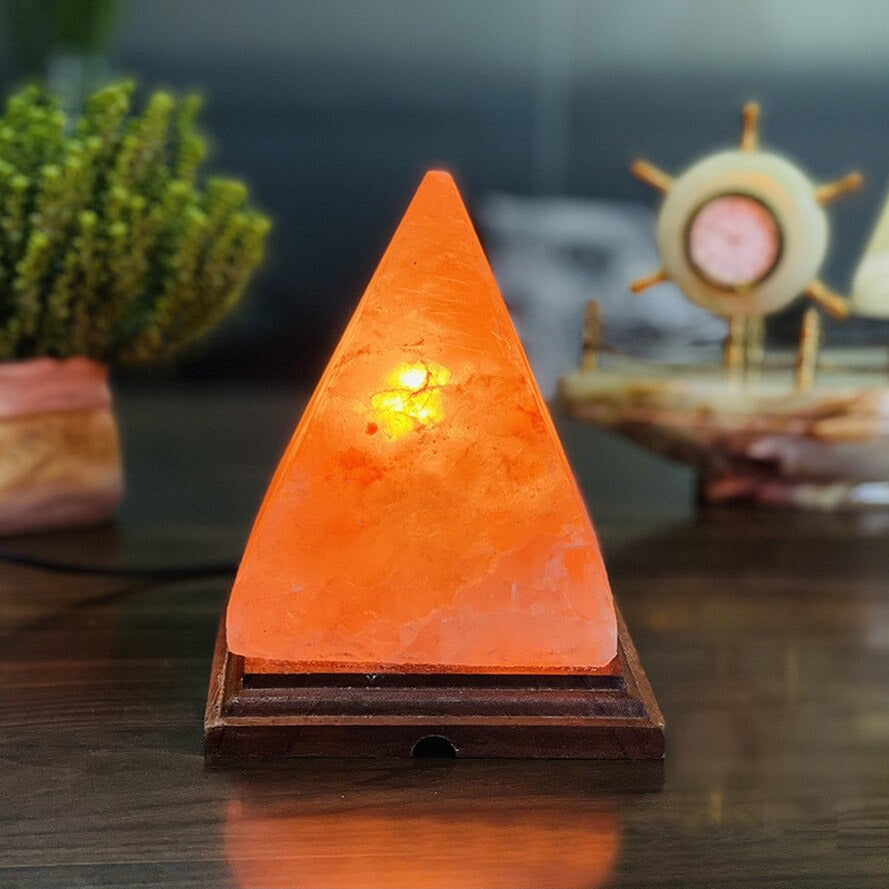 Pyramid Salt Lamp - Elegant Bedroom Decorative Light
