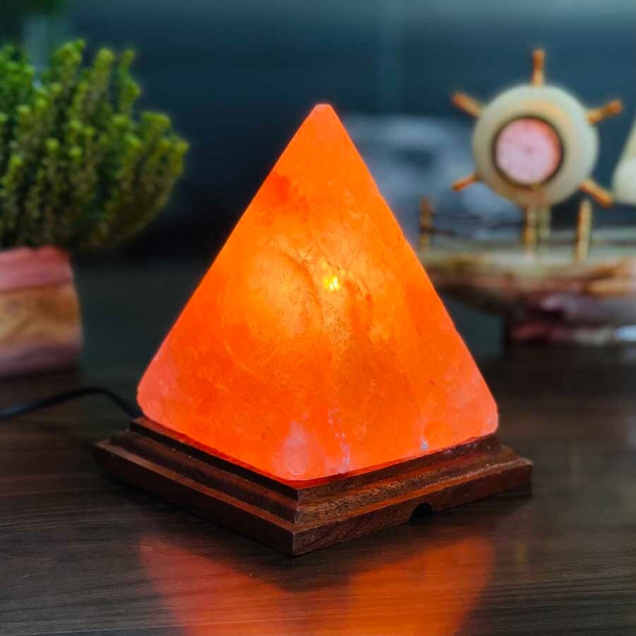 Pyramid Salt Lamp - Elegant Bedroom Decorative Light