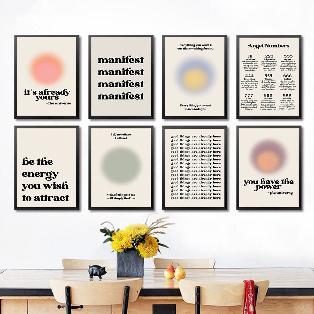 Law of Attraction Manifestation Posters - Modern Canvas Art