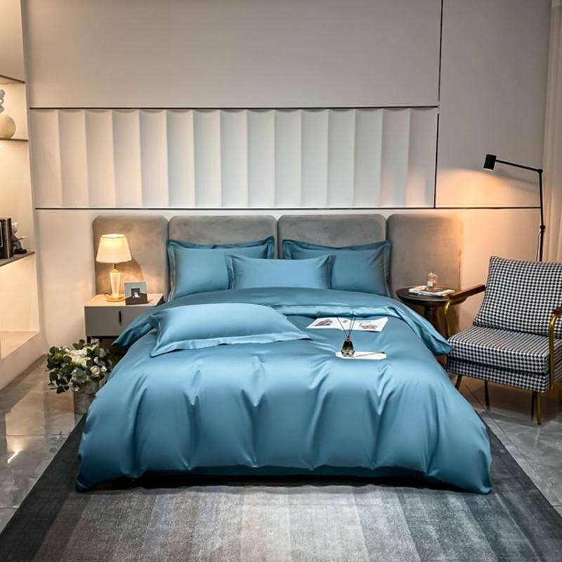 Light Blue Super Hero 1000 TC Duvet Cover Set – Ultra-Soft Egyptian Cotton with Sateen Finish