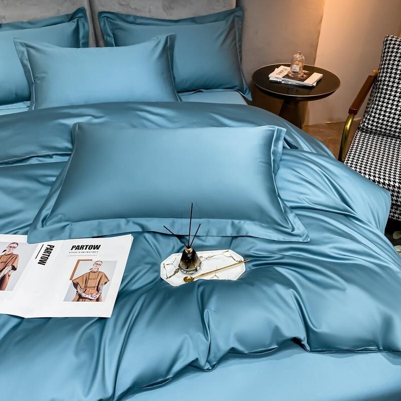 Light Blue Super Hero 1000 TC Duvet Cover Set – Ultra-Soft Egyptian Cotton with Sateen Finish