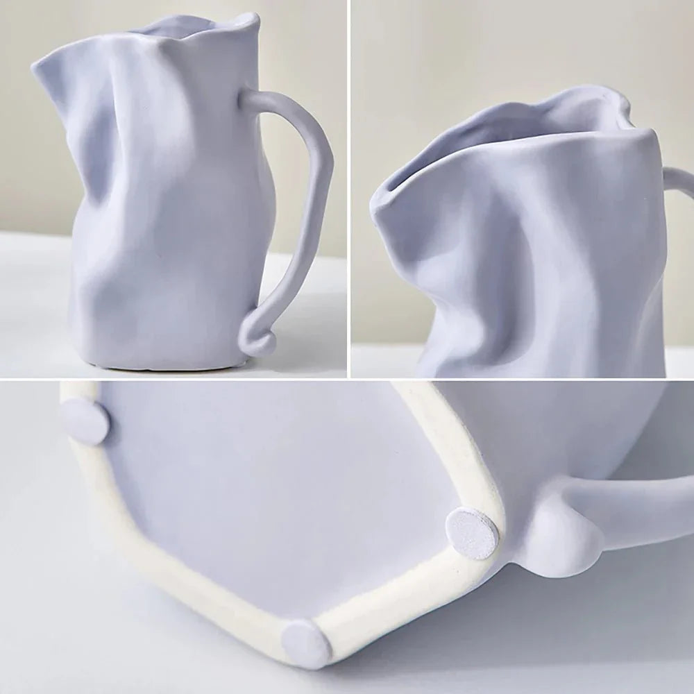 Modern Minimalist Irregular Ceramic Vase for Home Decor