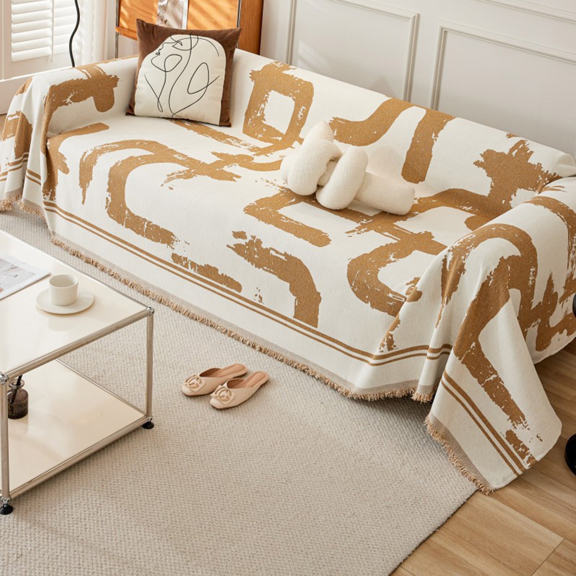 Monochrome Chic Sofa Cover - Modern, Stylish & Durable Sofa Protection