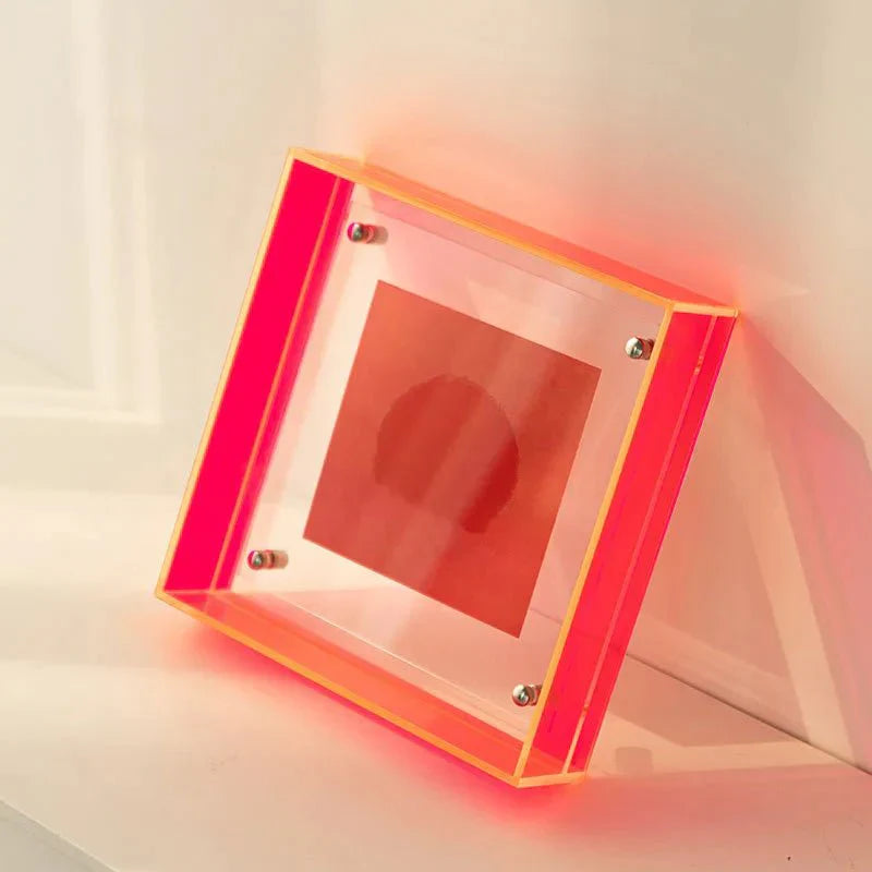 Floating Acrylic Picture Frame with Vibrant Translucent Design
