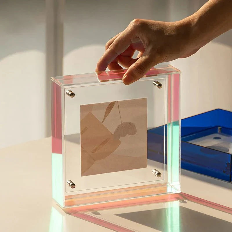 Floating Acrylic Picture Frame with Vibrant Translucent Design