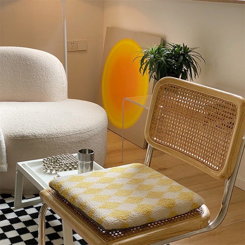 Nordic Chequerboard Diamond Polar Fleece Cushions 40cm