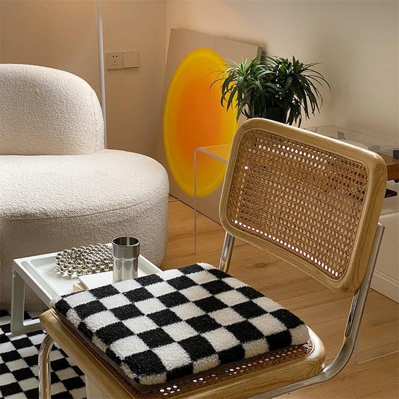 Nordic Chequerboard Diamond Polar Fleece Cushions 40cm