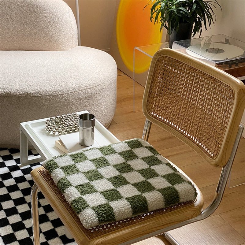 Nordic Chequerboard Diamond Polar Fleece Cushions 40cm