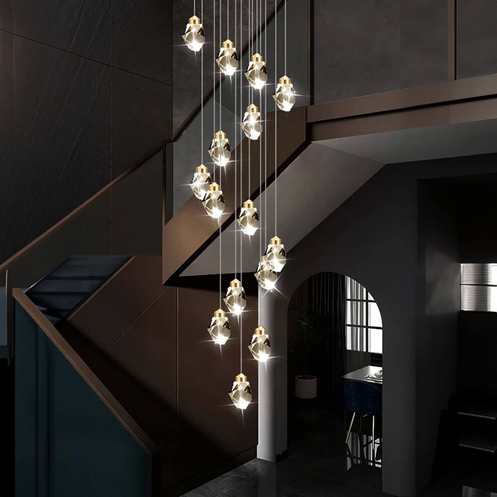 Nordic Crystal Chandelier – Luxury Spiral Glass Pendant Light