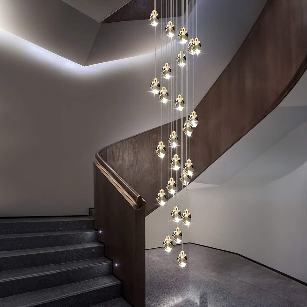 Nordic Crystal Chandelier – Luxury Spiral Glass Pendant Light