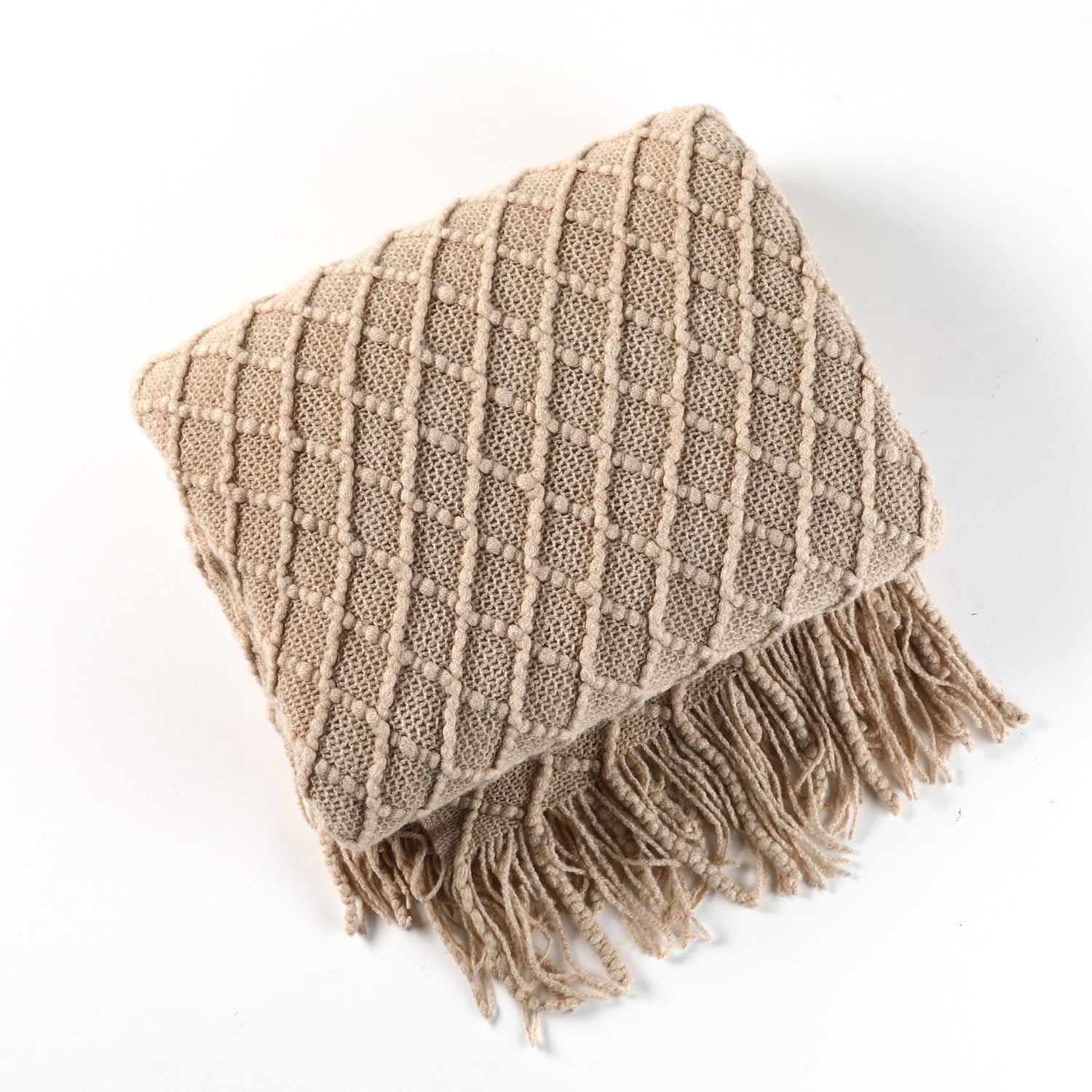Nordic Solid Sofa Knitted Blanket for Cozy Comfort
