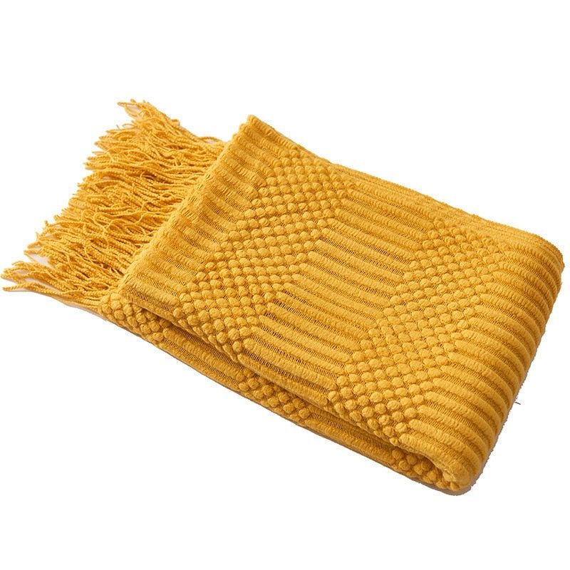 Nordic Solid Sofa Knitted Blanket for Cozy Comfort
