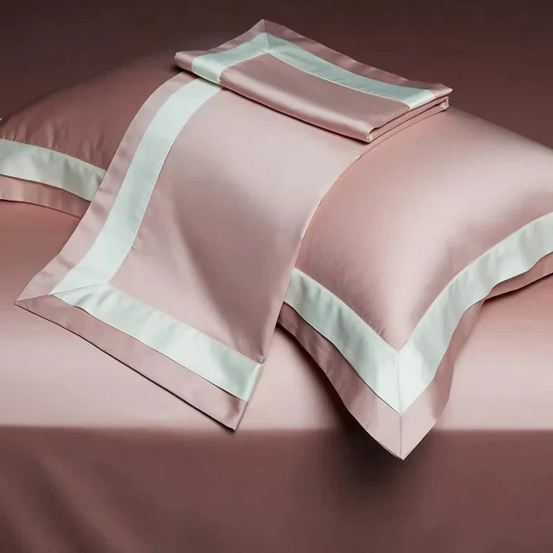 One-Line Duvet Cover Set – 1200 TC Egyptian Cotton with Elegant Border Detail