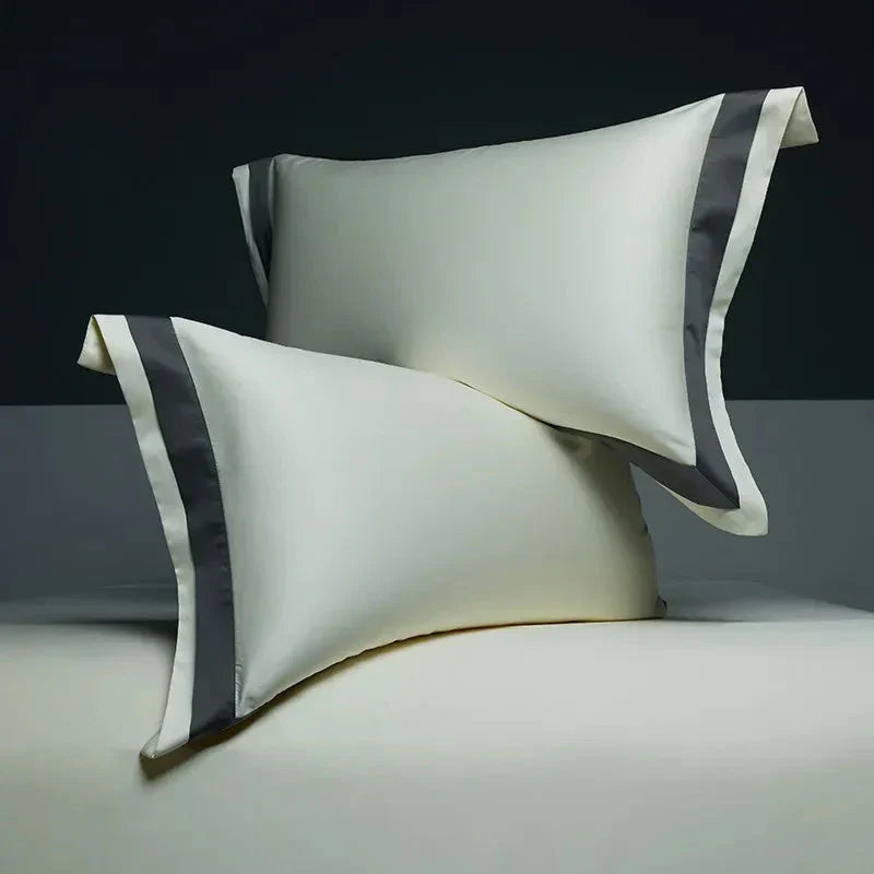 One-Line Duvet Cover Set – 1200 TC Egyptian Cotton with Elegant Border Detail