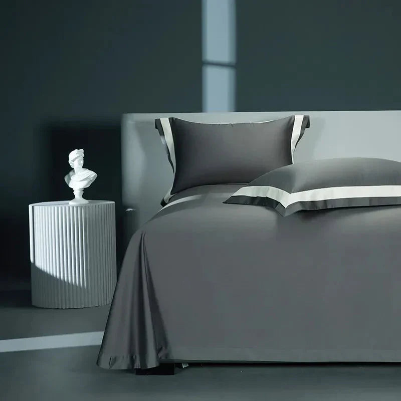 One-Line Duvet Cover Set – 1200 TC Egyptian Cotton with Elegant Border Detail