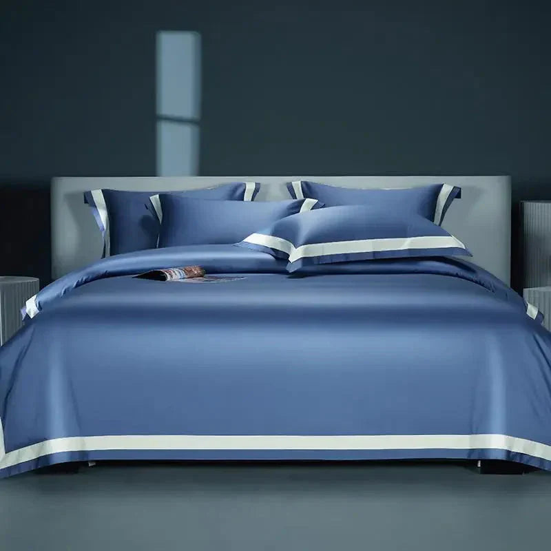 One-Line Duvet Cover Set – 1200 TC Egyptian Cotton with Elegant Border Detail