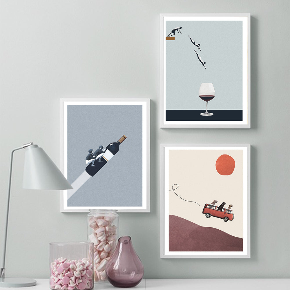 We Ride to Dawn Canvas Print in Minimalist Style
