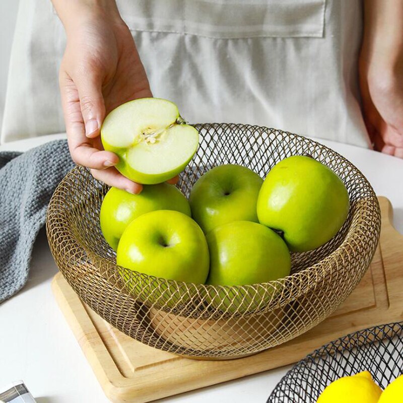 Double-Walled Mesh Fruit Bowl – Decorative Metal Centrepiece