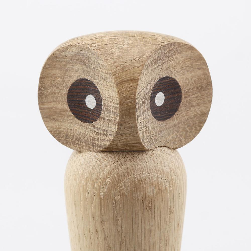 Wooden Owl Decor with Rotating Head