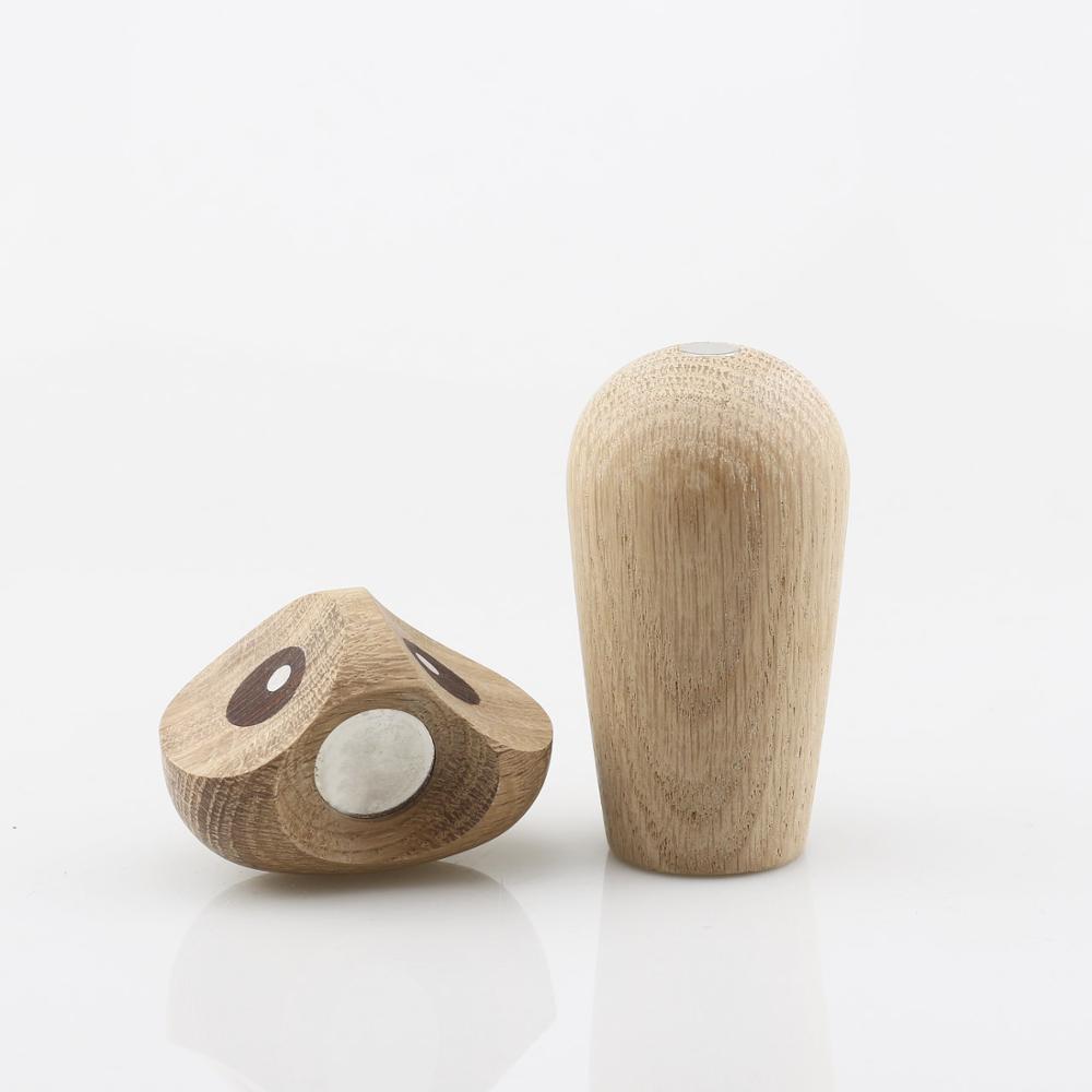 Wooden Owl Decor with Rotating Head