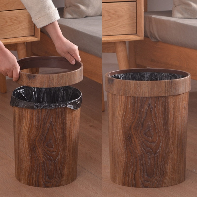 Nordic Style Minimalist Wood Garbage Bin