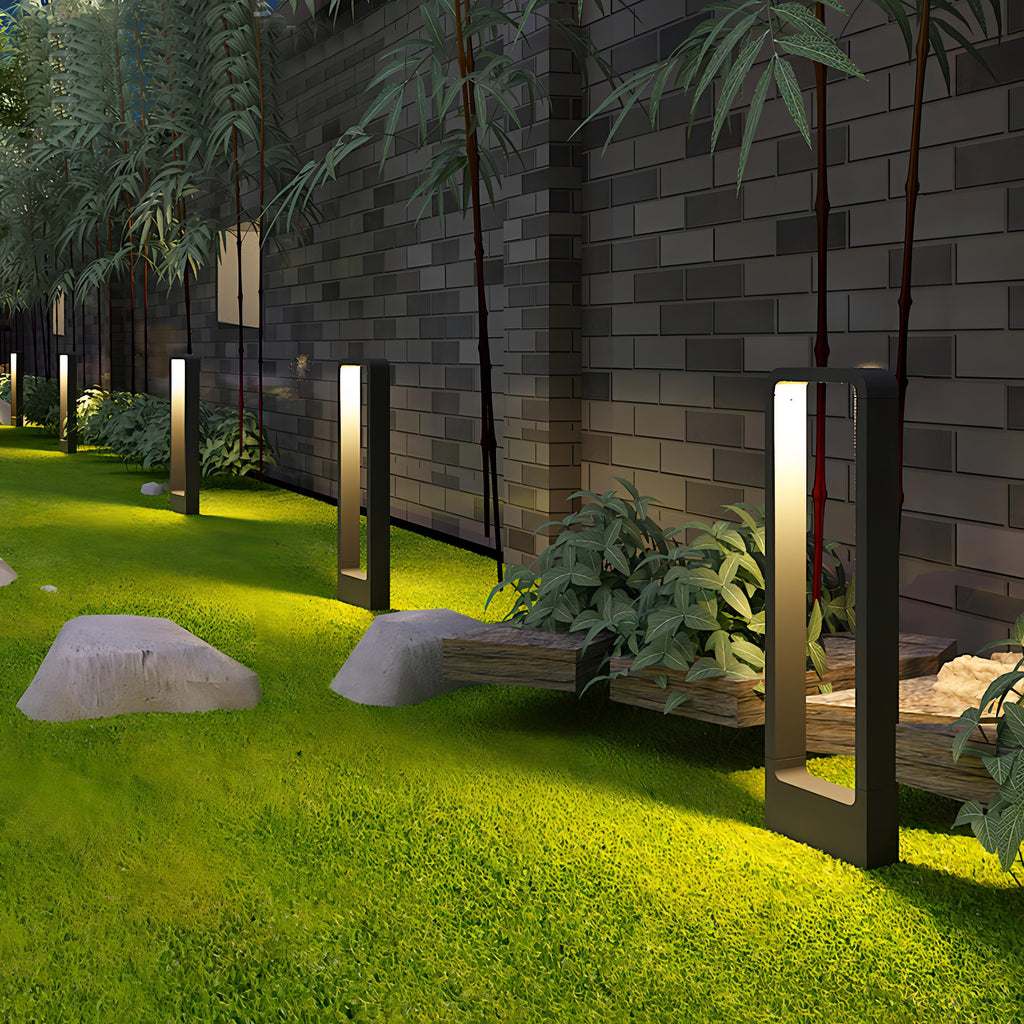 Paavai Outdoor Rectangle Standing Lamp IP54 Waterproof Aluminum