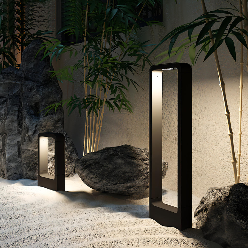 Paavai Outdoor Rectangle Standing Lamp IP54 Waterproof Aluminum