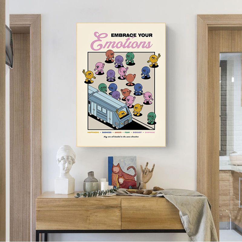 Retro Style Cartoon Smile Inspirational Quote Posters Paper