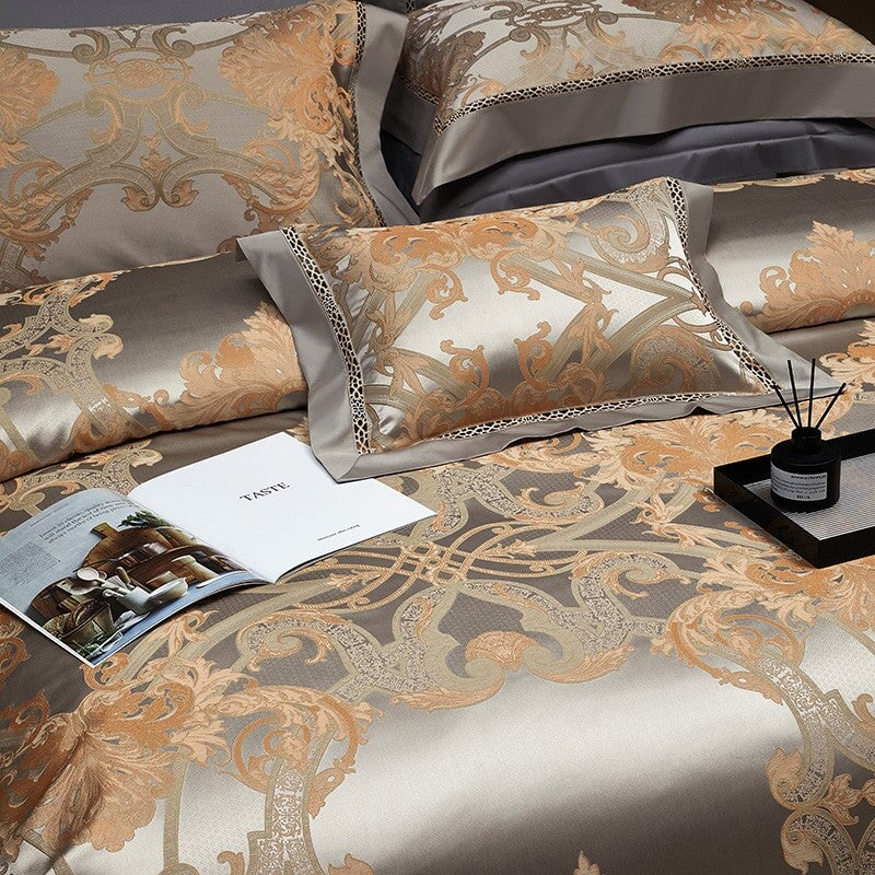 Reverie Duvet Cover Set – 1000 TC Cotton with Silky Jacquard Elegance