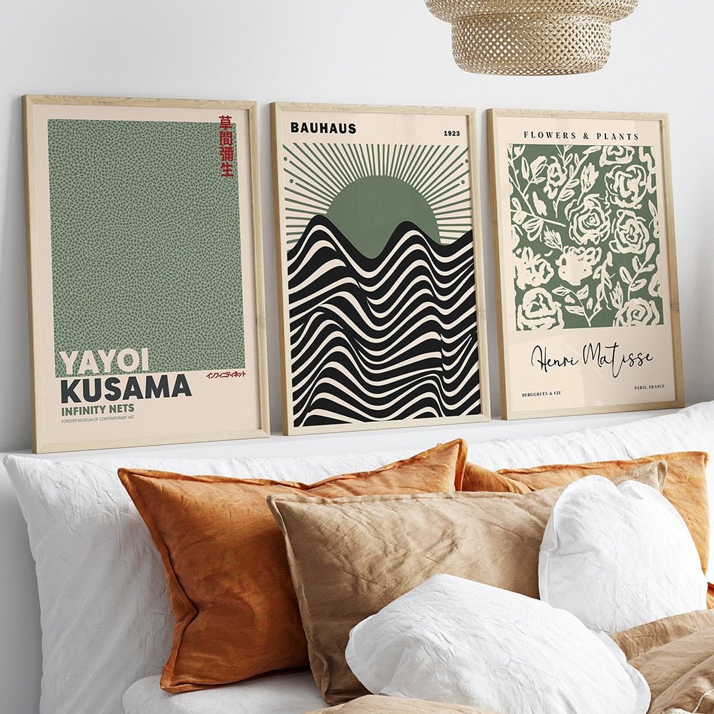 Sage Green Matisse Yayoi Kusama Exhibition Canvas Print