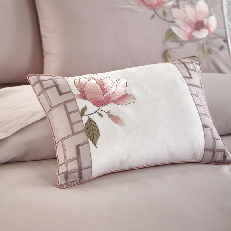 Hanami Embroidered Duvet Cover Set (Egyptian Cotton, 500 TC)
