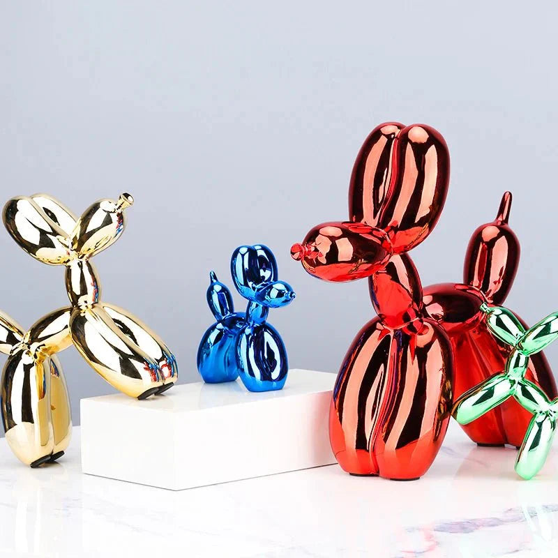 Shiny Resin Balloon Dog Living Room Ornament Modern Style