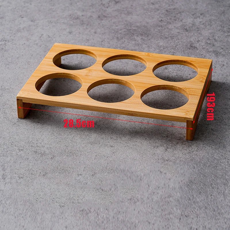 Stainless Steel Dip Bowls On Bamboo Serving Tray Set